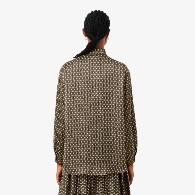 Oversized Printed Satin Shirt