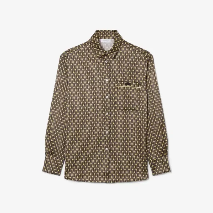 Oversized Printed Satin Shirt