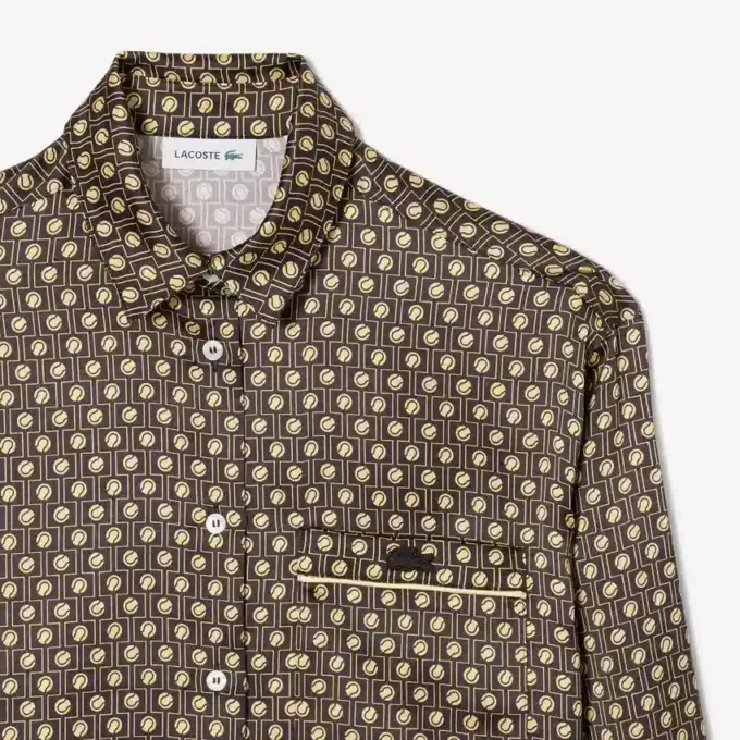 Oversized Printed Satin Shirt