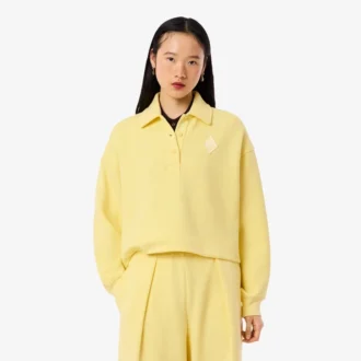 Oversized Ribbed Polo Sweatshirt