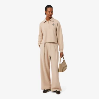 Oversized Ribbed Polo Sweatshirt