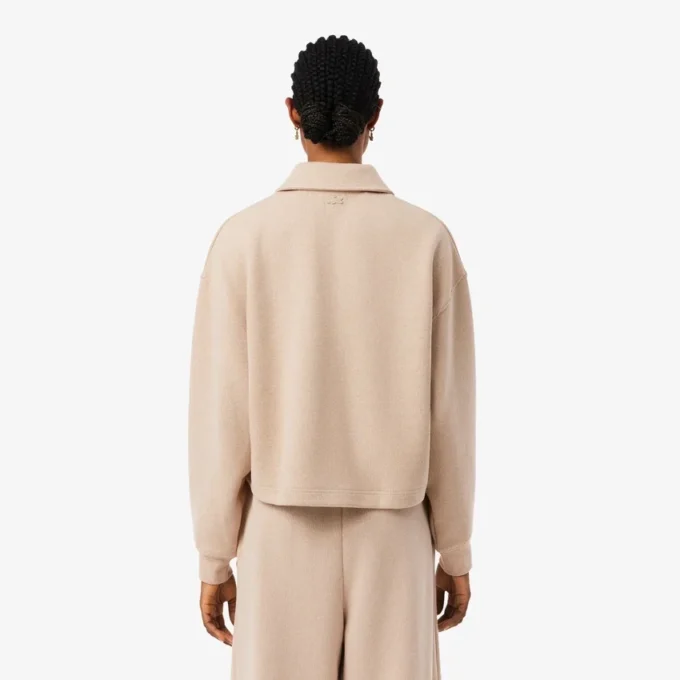 Oversized Ribbed Polo Sweatshirt