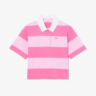 Oversized Striped Cotton Rugby Polo