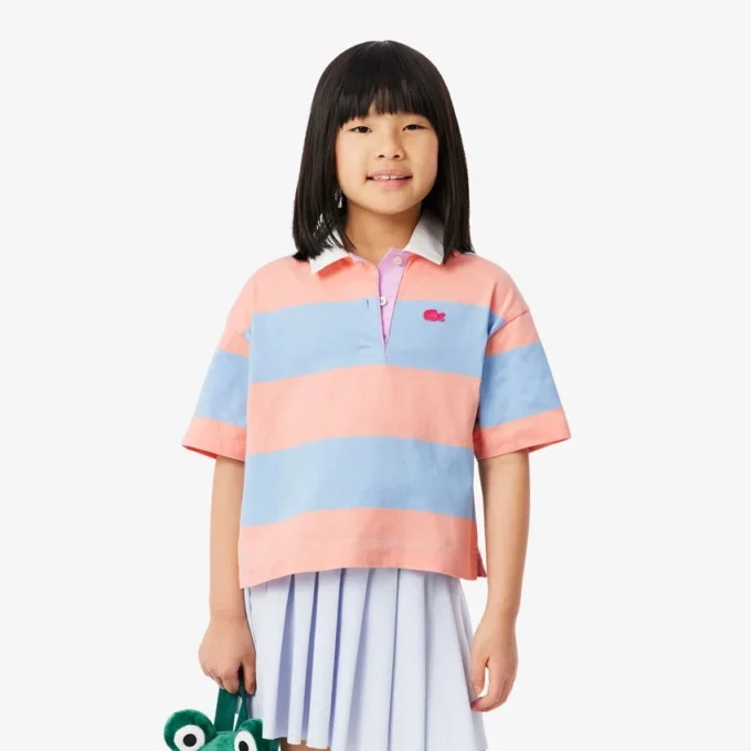Oversized Striped Cotton Rugby Polo