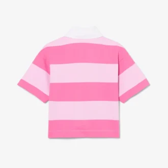 Oversized Striped Cotton Rugby Polo