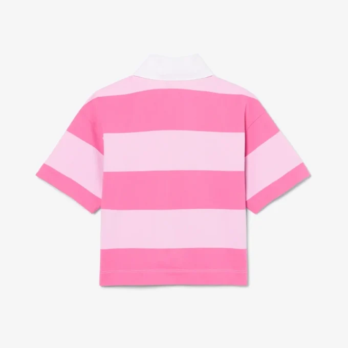 Oversized Striped Cotton Rugby Polo