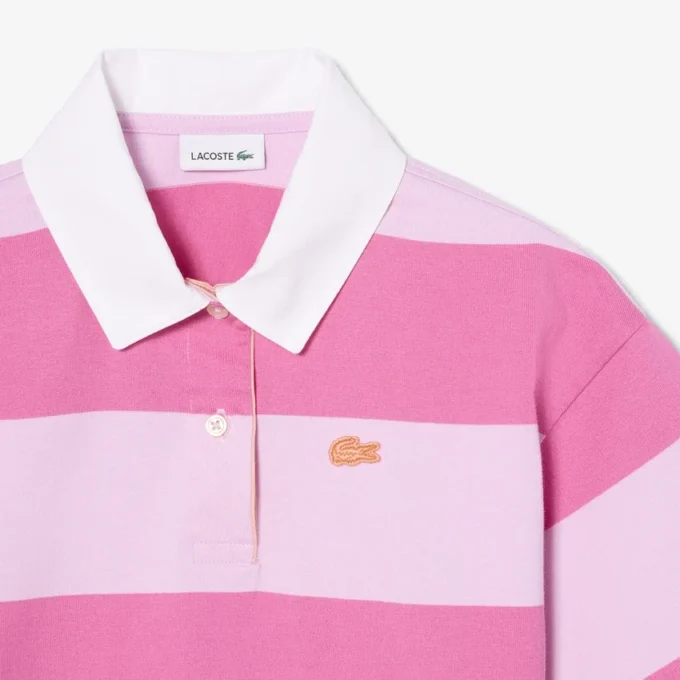 Oversized Striped Cotton Rugby Polo