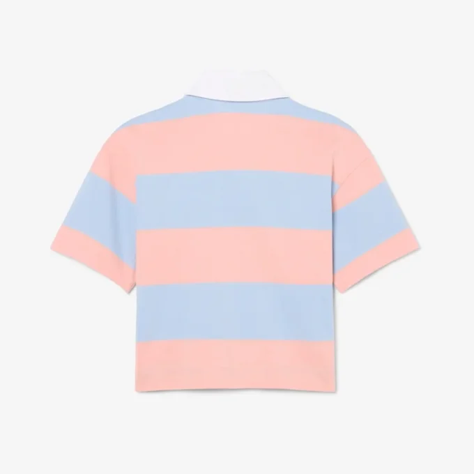Oversized Striped Cotton Rugby Polo