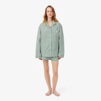 Oversized Striped Poplin Pajama Set