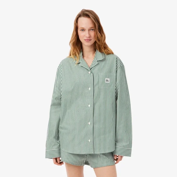 Oversized Striped Poplin Pajama Set