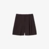 Oversized Wool Blend Pleated Bermuda Shorts