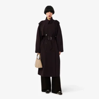 Oversized Wool Blend Trench Coat