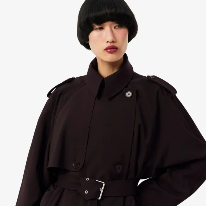 Oversized Wool Blend Trench Coat