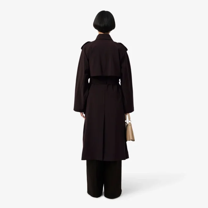 Oversized Wool Blend Trench Coat