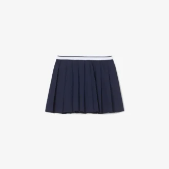 Oxford Cotton Pleated Skirt