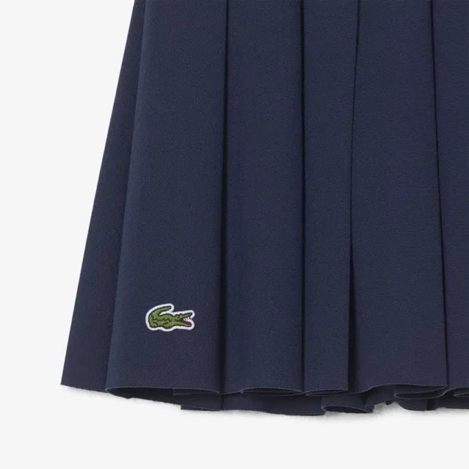 Oxford Cotton Pleated Skirt