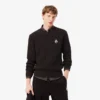 Pearl Rib Knit Badge Accent Sweater