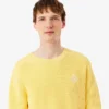Pearl Rib Knit Badge Accent Sweater