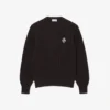 Pearl Rib Knit Badge Accent Sweater