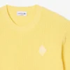 Pearl Rib Knit Badge Accent Sweater