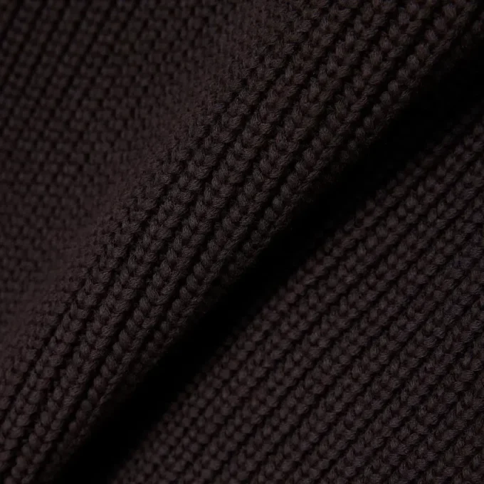 Pearl Rib Knit Badge Accent Sweater