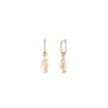 Pink Crystal Croc Pendant Gold Earrings