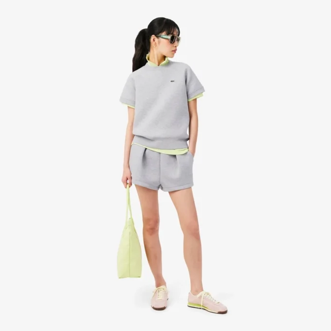 Pleated Cotton Shorts
