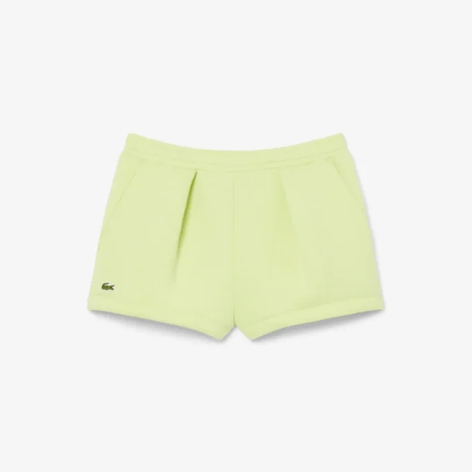 Pleated Cotton Shorts