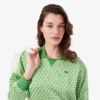 Pleated Satin Polo Dress