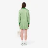 Pleated Satin Polo Dress
