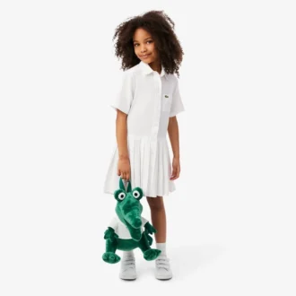 Poplin Pleat Skirt Shirt Dress