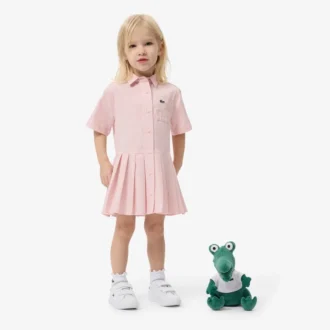 Poplin Pleat Skirt Shirt Dress