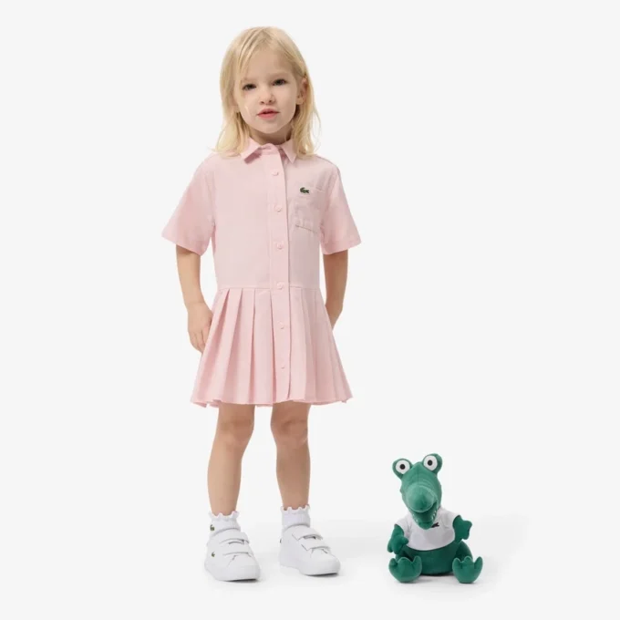 Poplin Pleat Skirt Shirt Dress