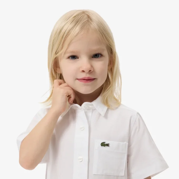 Poplin Pleat Skirt Shirt Dress