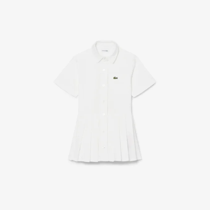 Poplin Pleat Skirt Shirt Dress
