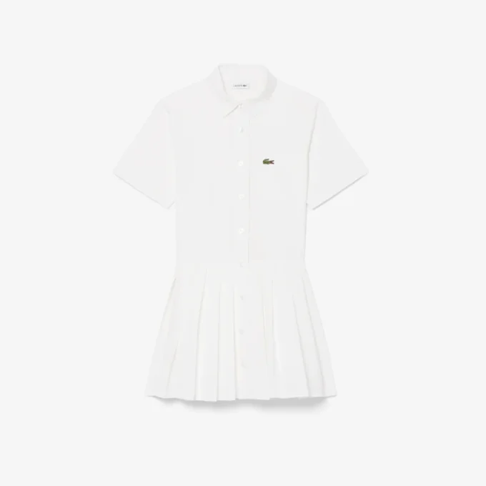 Poplin Pleat Skirt Shirt Dress
