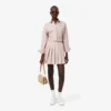 Poplin Short Striped Pleated Skirt
