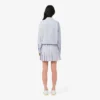Poplin Short Striped Pleated Skirt
