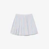 Poplin Short Striped Pleated Skirt