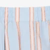 Poplin Short Striped Pleated Skirt