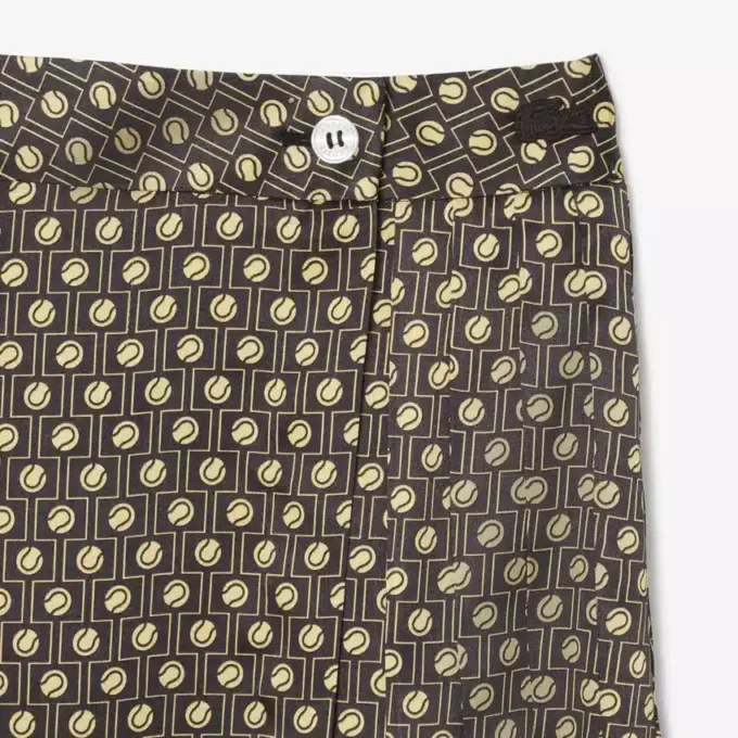 Printed Pleated Midi Skirt