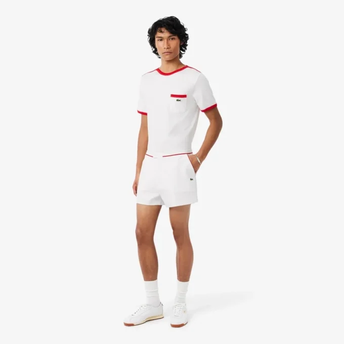 Regular Fit Contrast Trim Double Face Shorts