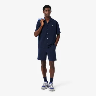 Regular Fit Logo Stripe Fleece Shorts