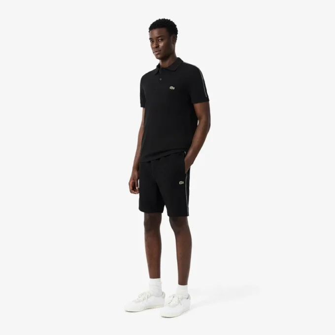 Regular Fit Logo Stripe Fleece Shorts
