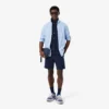 Regular Fit Logo Stripe Fleece Shorts