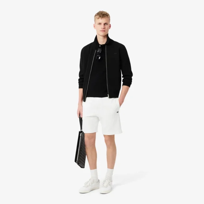 Regular Fit Logo Stripe Fleece Shorts