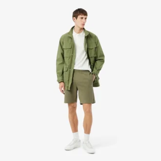 Regular Fit Logo Stripe Fleece Shorts