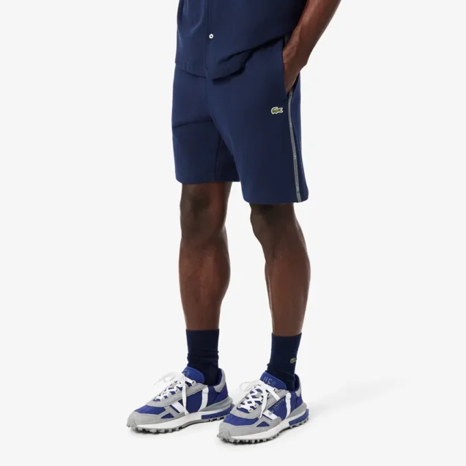 Regular Fit Logo Stripe Fleece Shorts