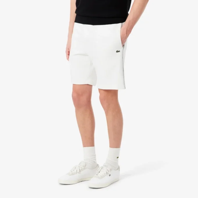 Regular Fit Logo Stripe Fleece Shorts