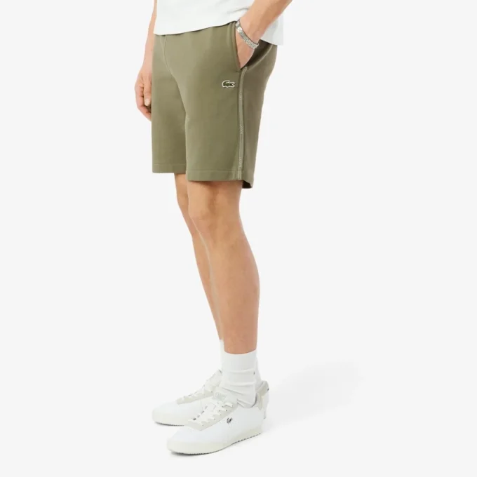 Regular Fit Logo Stripe Fleece Shorts